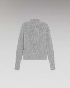 Clearance FROM FUTURE Pull Col Montant Epais Gris Chine Fonce