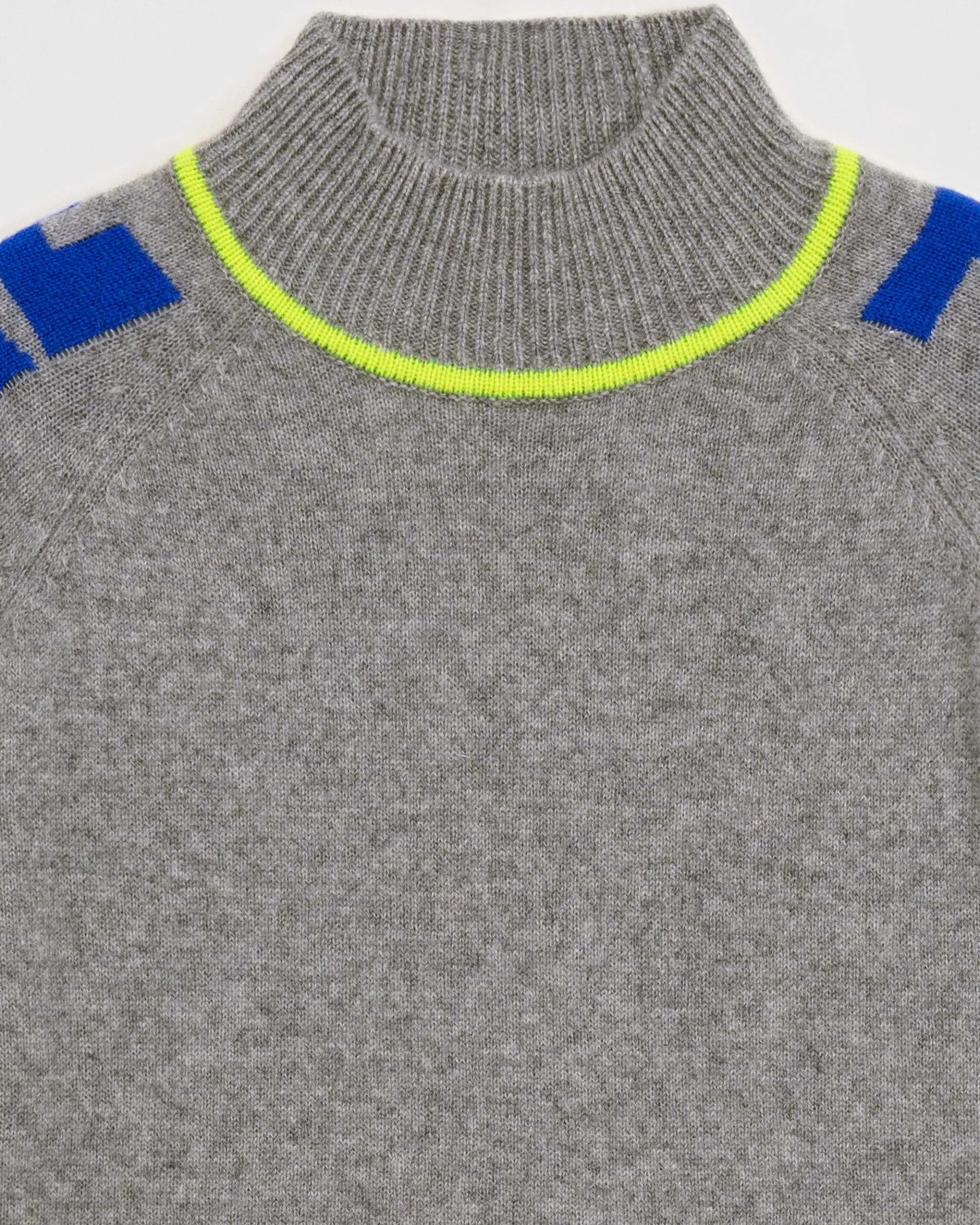 Sale FROM FUTURE Pull Col Montant Future Contraste Leger Gris Chine Fonce