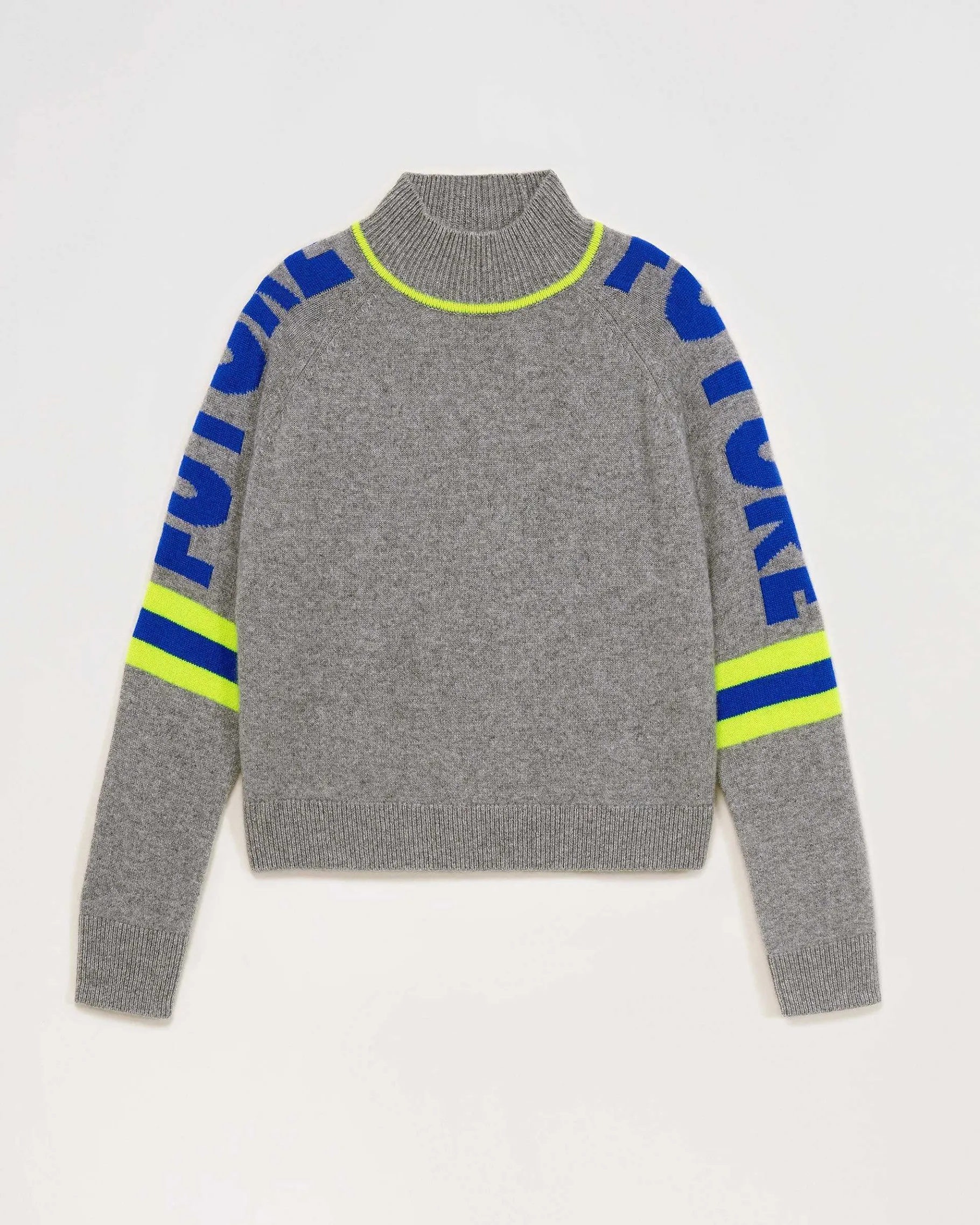 Sale FROM FUTURE Pull Col Montant Future Contraste Leger Gris Chine Fonce