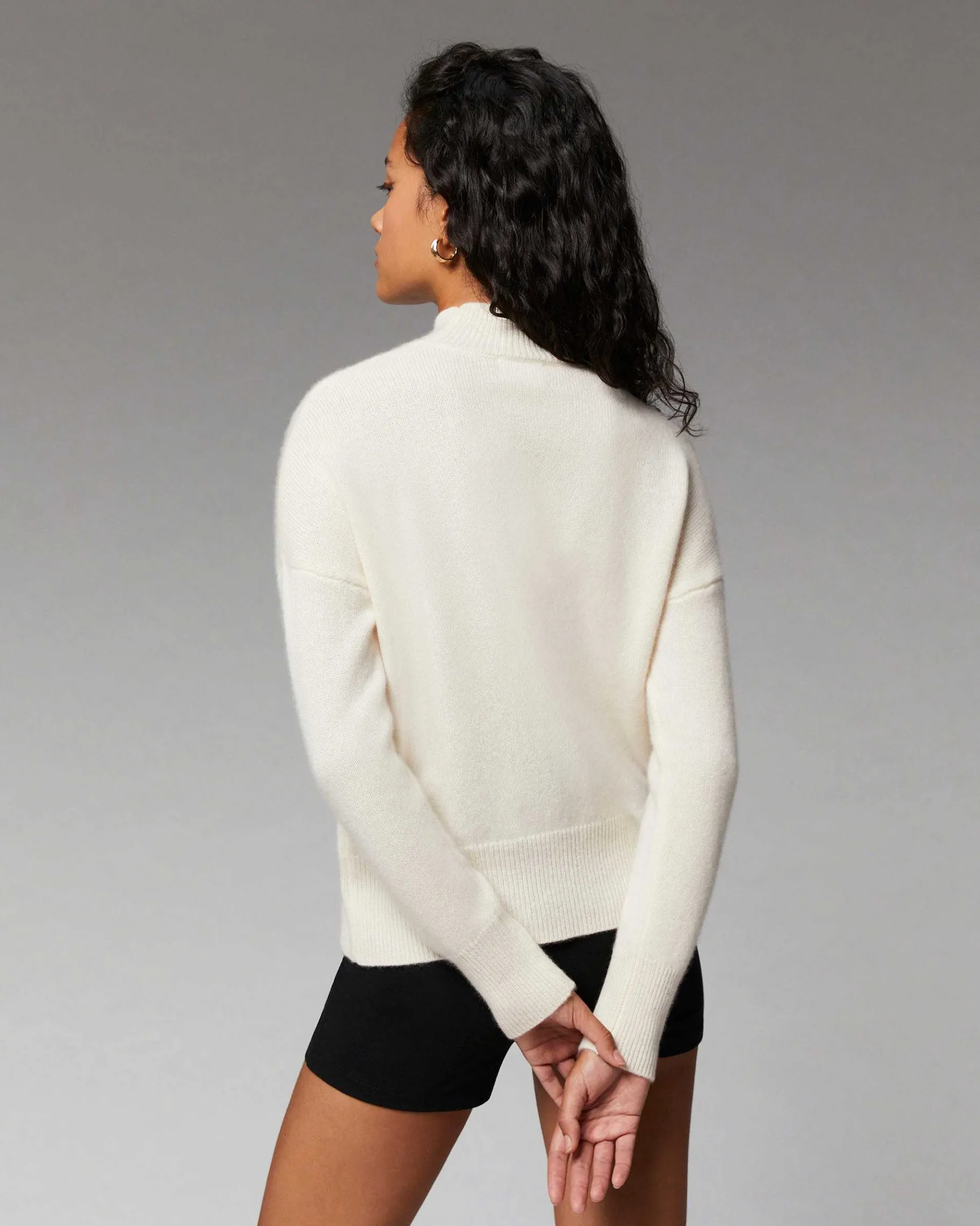 Discount FROM FUTURE Pull Col Montant Future Multico Ecru