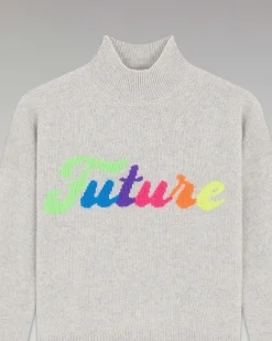 FROM FUTURE Pull Col Montant Future Multico Gris Chine Clair