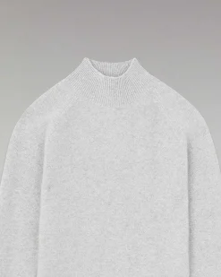 Clearance FROM FUTURE Pull Col Montant Leger Gris Chine Clair