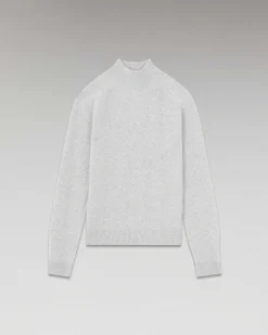 Clearance FROM FUTURE Pull Col Montant Leger Gris Chine Clair