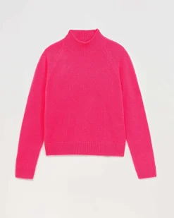Hot FROM FUTURE Pull Col Montant Leger Winter Fuschia