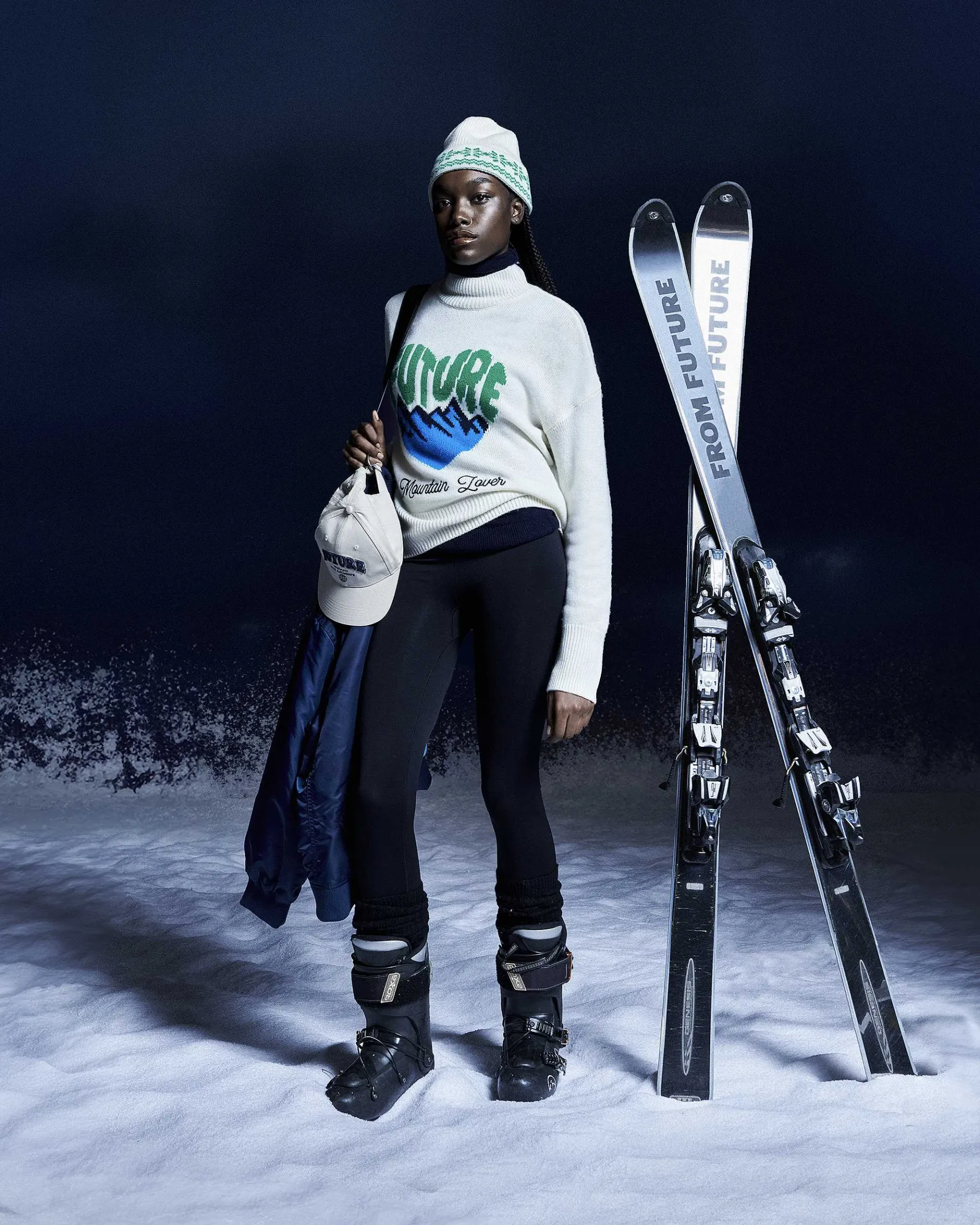 Online FROM FUTURE Pull Col Montant Mountain Lover Ecru