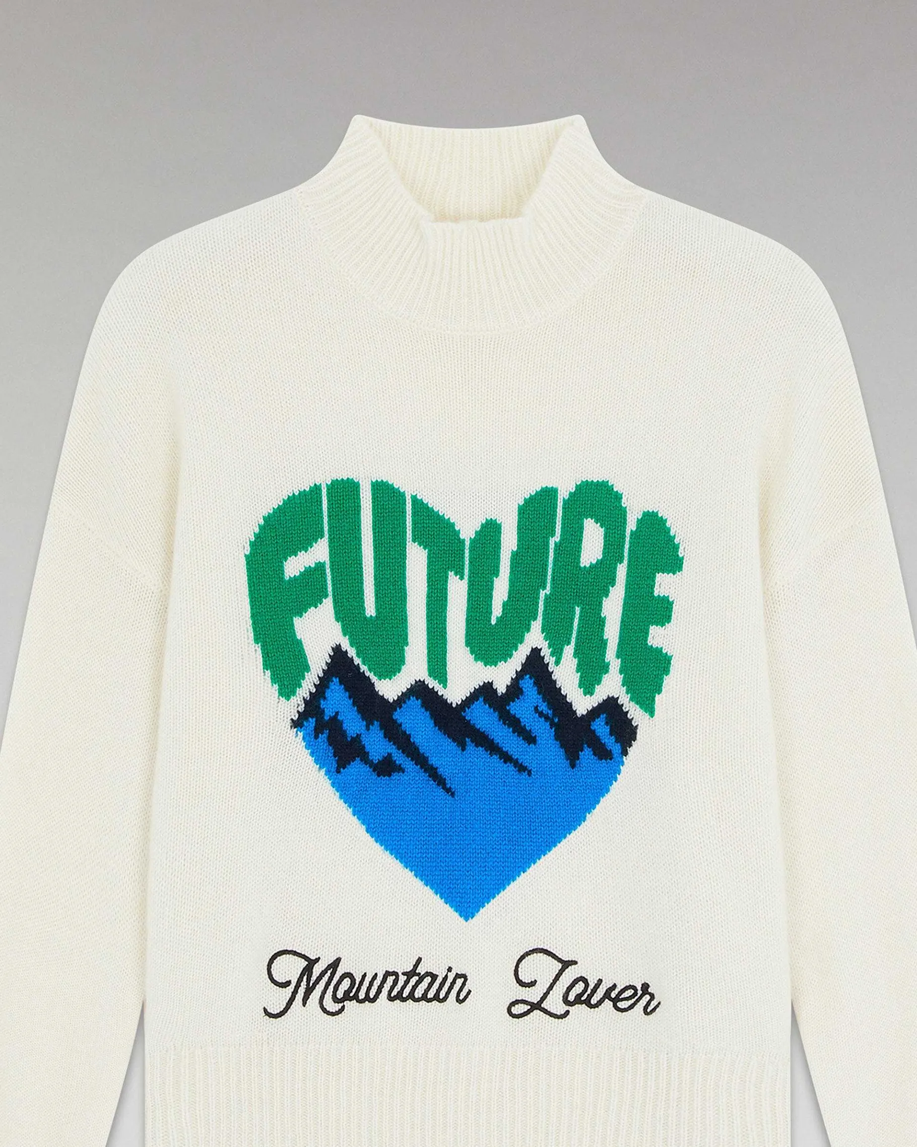 Online FROM FUTURE Pull Col Montant Mountain Lover Ecru