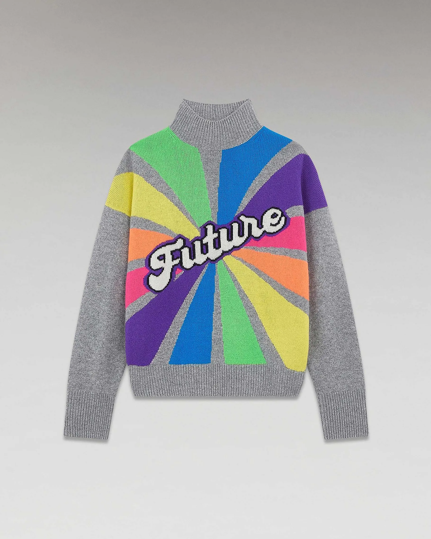 Best FROM FUTURE Pull Col Montant Multico Gris Chine Fonce