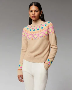Clearance FROM FUTURE Pull Col Montant Norvegien Beige