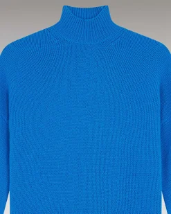 New FROM FUTURE Pull Col Montant Oversize Disco Blue