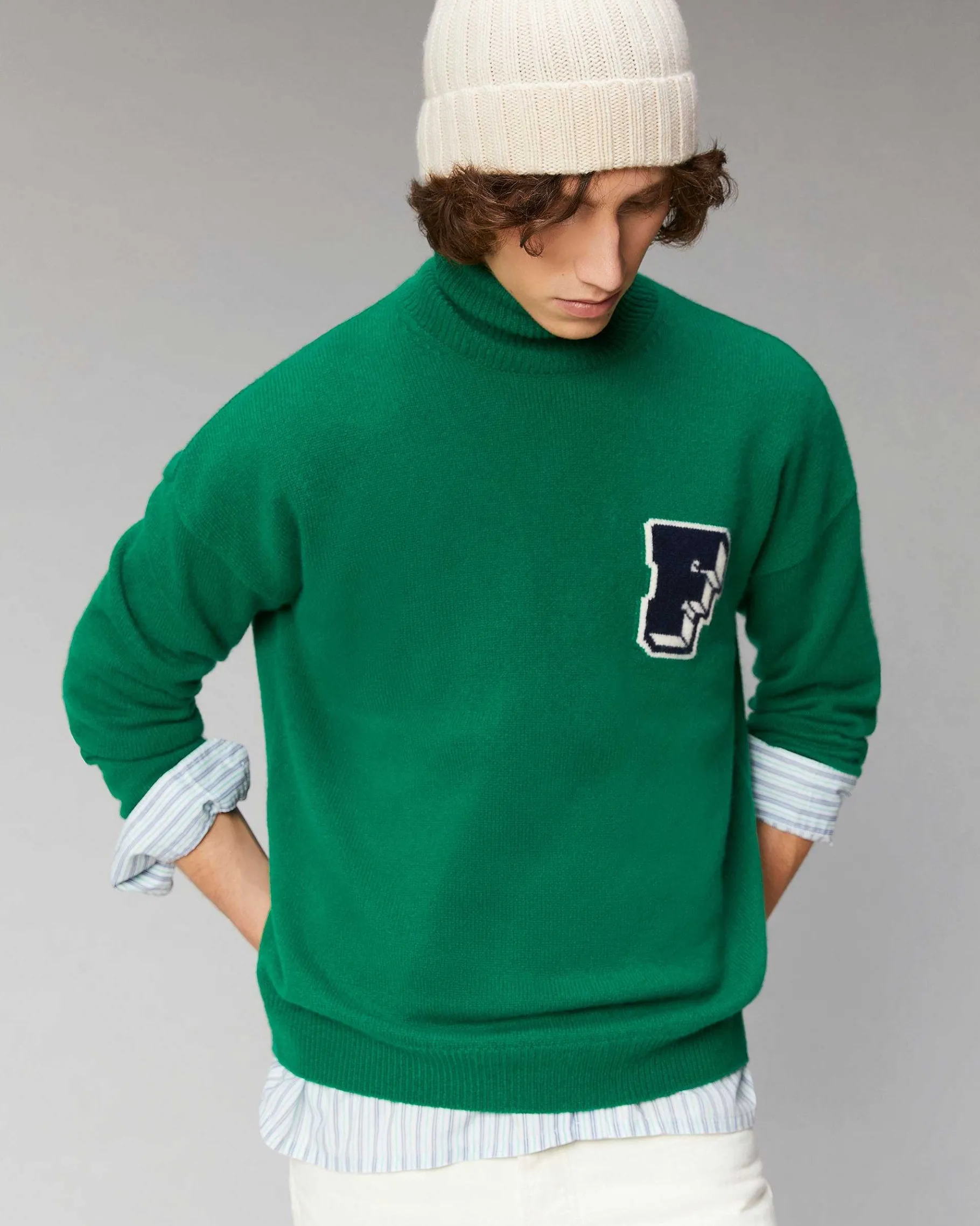 Best FROM FUTURE Pull Col Montant Oversize Navy