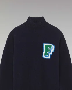 Best FROM FUTURE Pull Col Montant Oversize Navy
