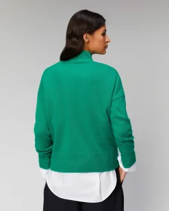 Online FROM FUTURE Pull Col Montant Oversize Winter Green