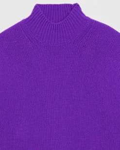 Sale FROM FUTURE Pull Col Montant Oversize Violet Fluo