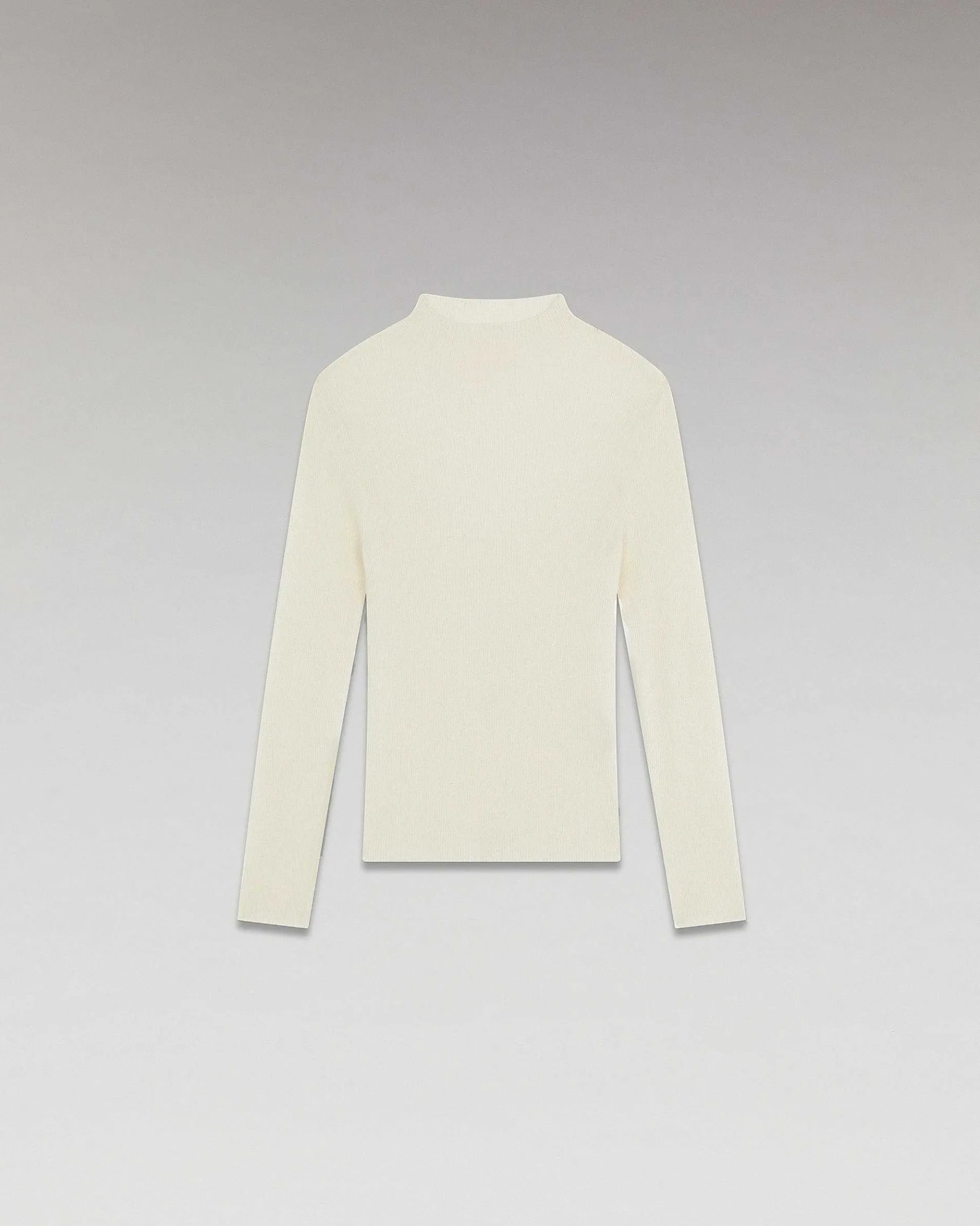 Hot FROM FUTURE Pull Col Montant Seconde Peau Ecru
