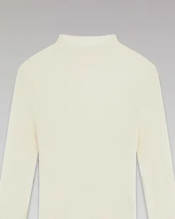 Hot FROM FUTURE Pull Col Montant Seconde Peau Ecru