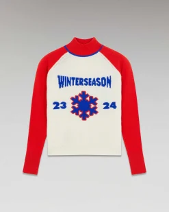 New FROM FUTURE Pull Col Montant Winter Season Power Red