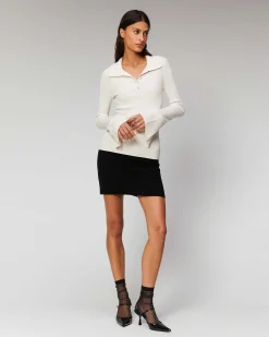 Discount FROM FUTURE Pull Col Polo A Cotes Sable