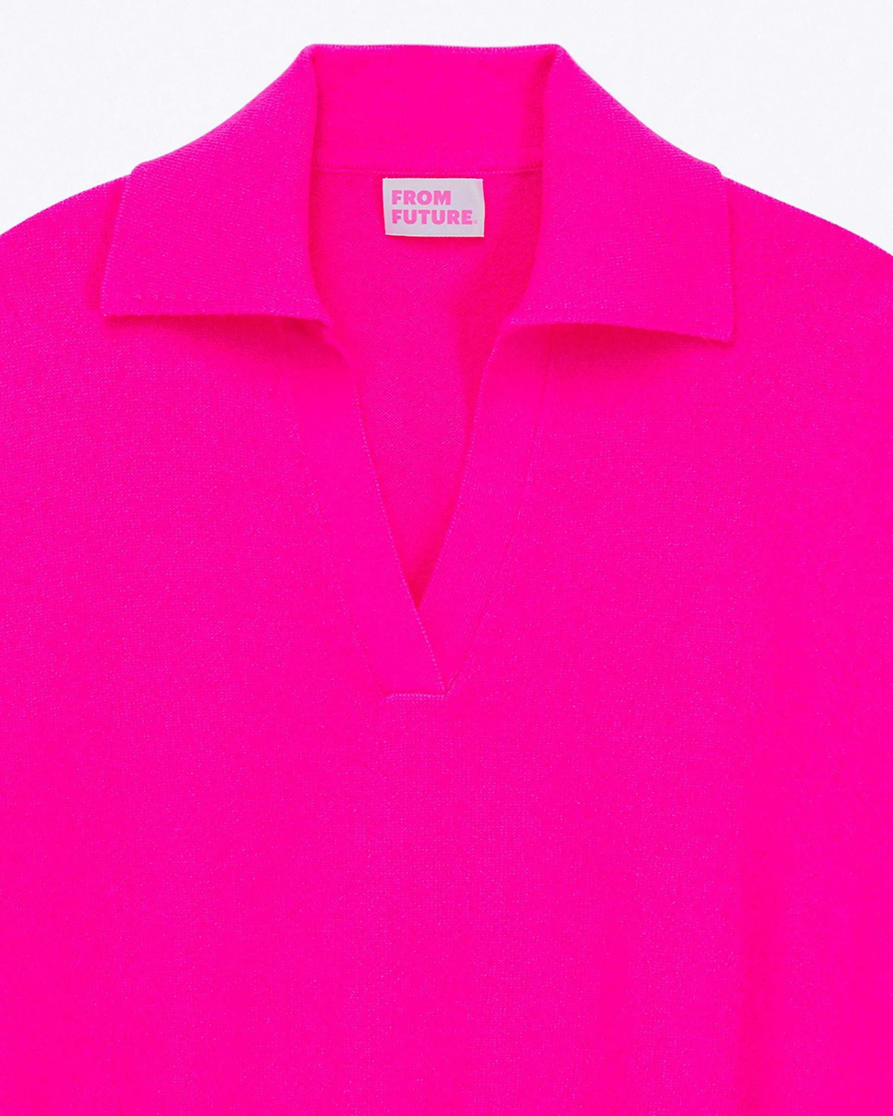 Hot FROM FUTURE Pull Col Polo Basique Flash Pink