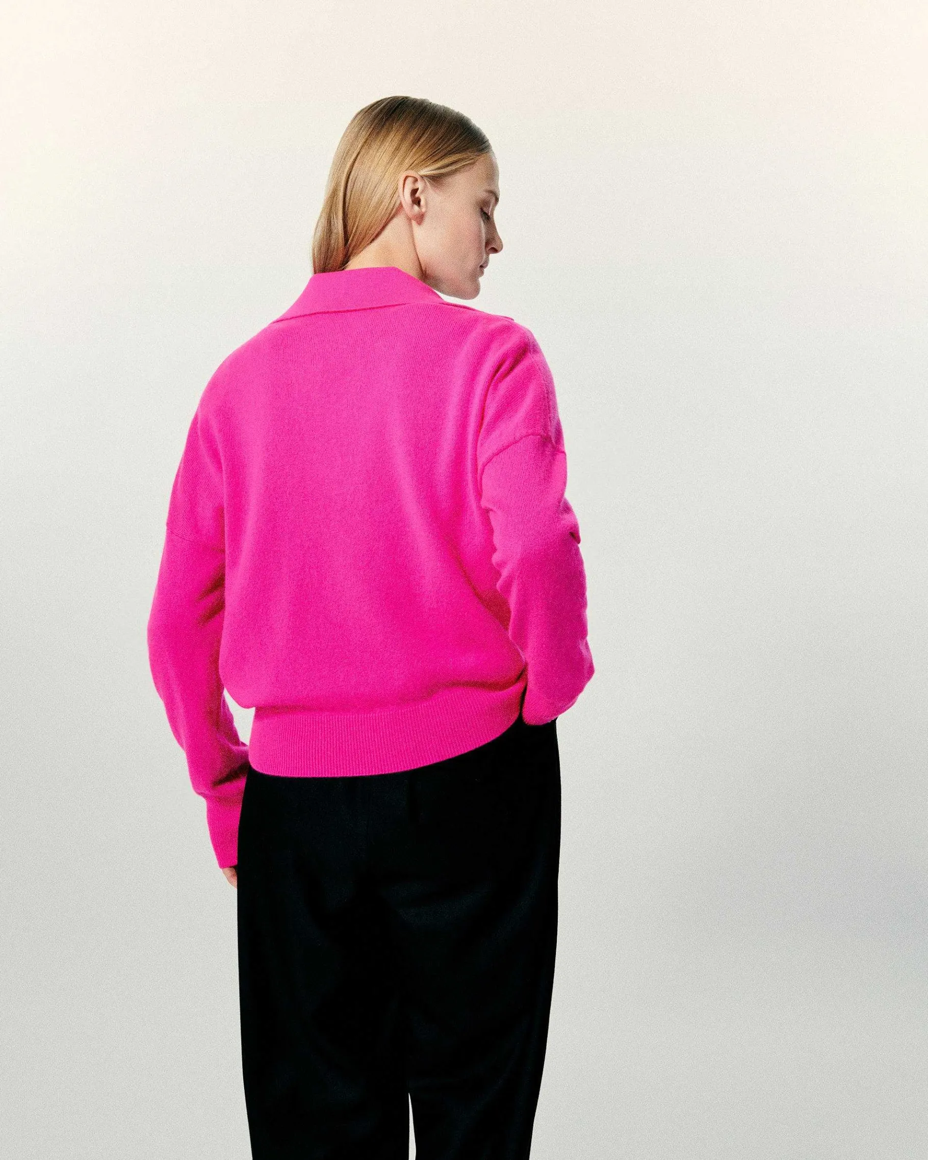 Discount FROM FUTURE Pull Col Polo Basique Baby Pink