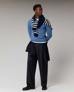 FROM FUTURE Pull Col Polo Basique Noir