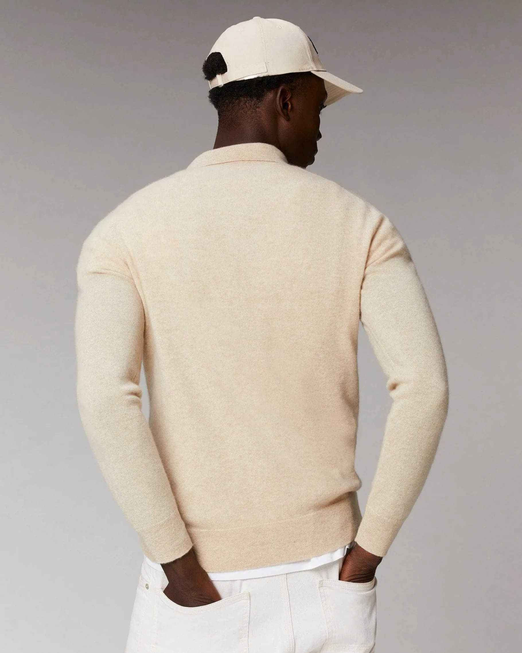 FROM FUTURE Pull Col Polo Basique Noir