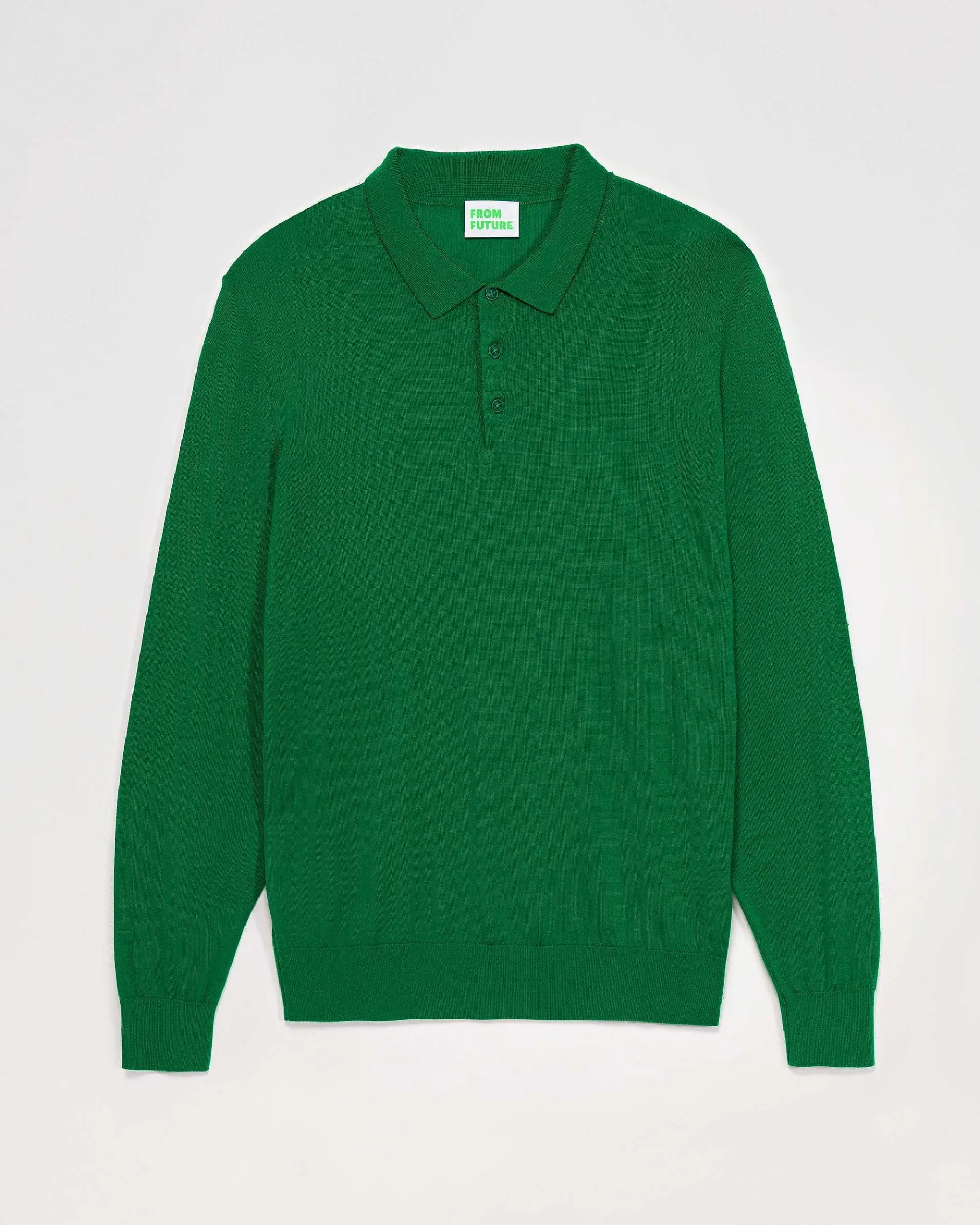 Sale FROM FUTURE Pull Col Polo Basique Party Green