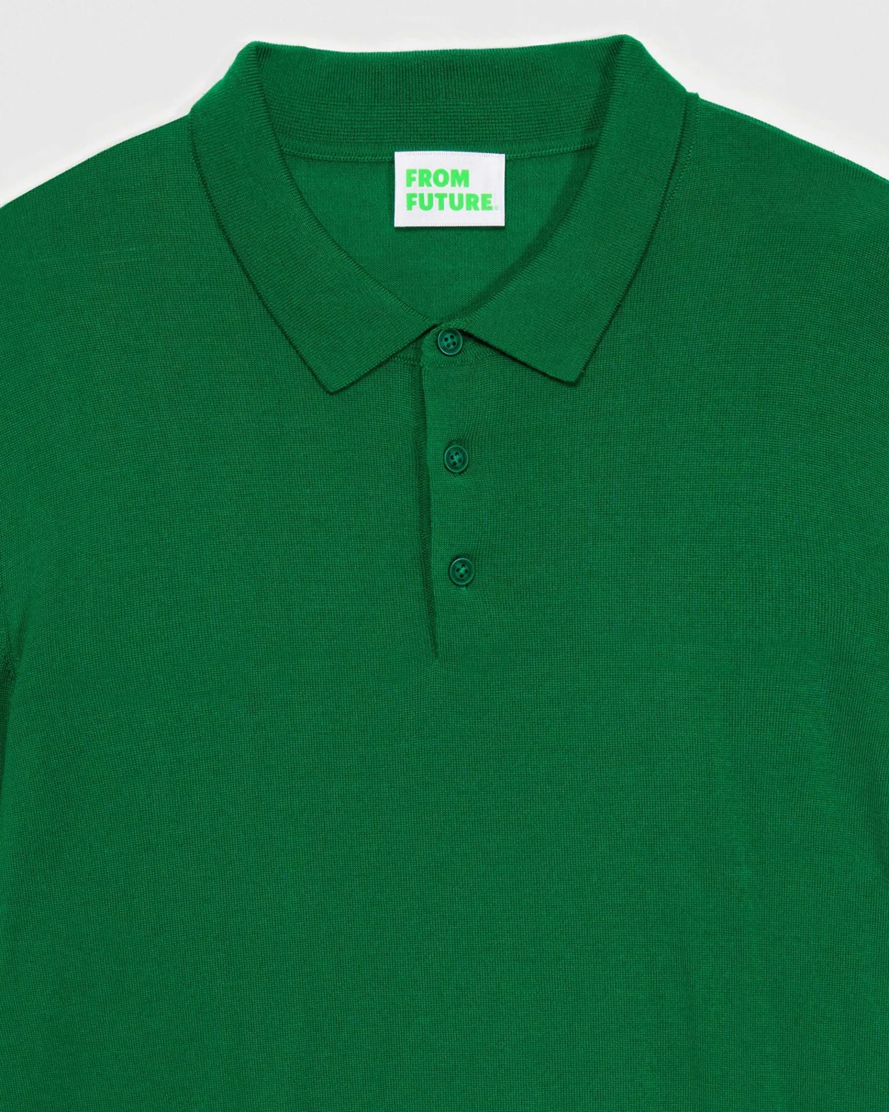 Sale FROM FUTURE Pull Col Polo Basique Party Green