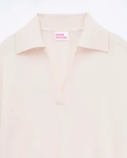 Online FROM FUTURE Pull Col Polo Basique Baby Pink
