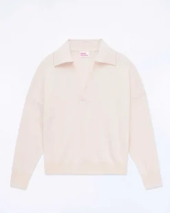 Online FROM FUTURE Pull Col Polo Basique Baby Pink