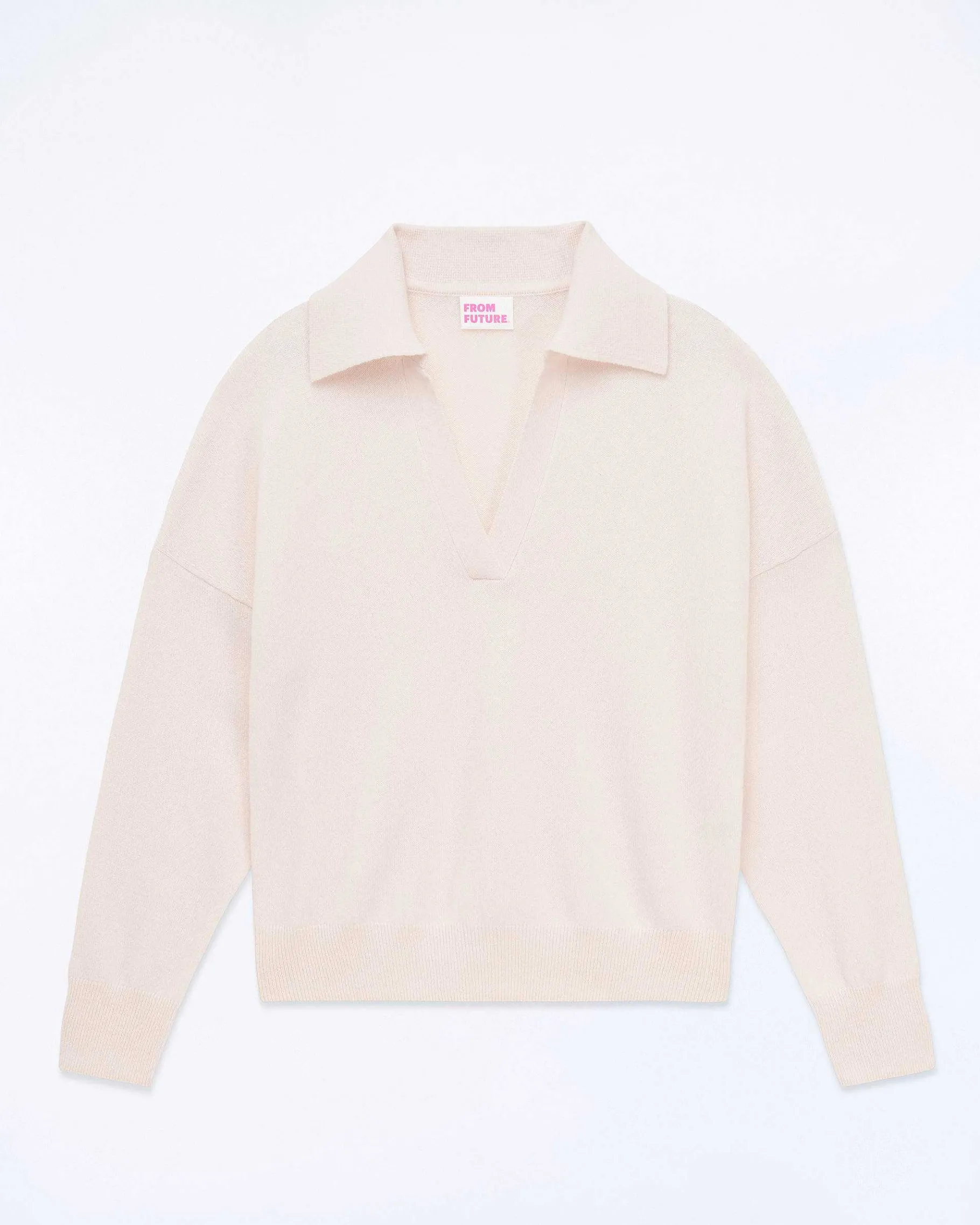 Online FROM FUTURE Pull Col Polo Basique Baby Pink