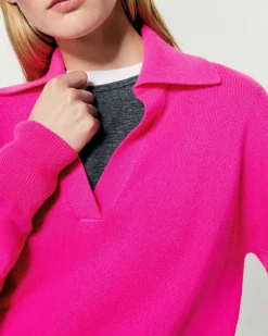 Online FROM FUTURE Pull Col Polo Basique Baby Pink