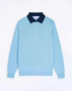 Discount FROM FUTURE Pull Col Polo Contraste Soft Blue