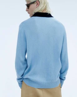 Discount FROM FUTURE Pull Col Polo Contraste Soft Blue