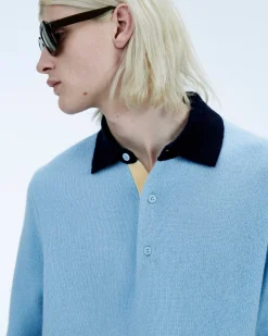 Discount FROM FUTURE Pull Col Polo Contraste Soft Blue