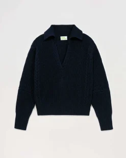 Online FROM FUTURE Pull Col Polo Torsades Navy