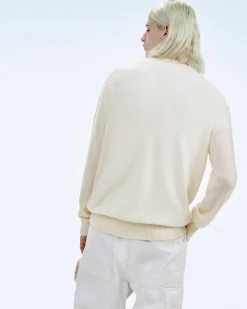 New FROM FUTURE Pull Col Rond Ecru