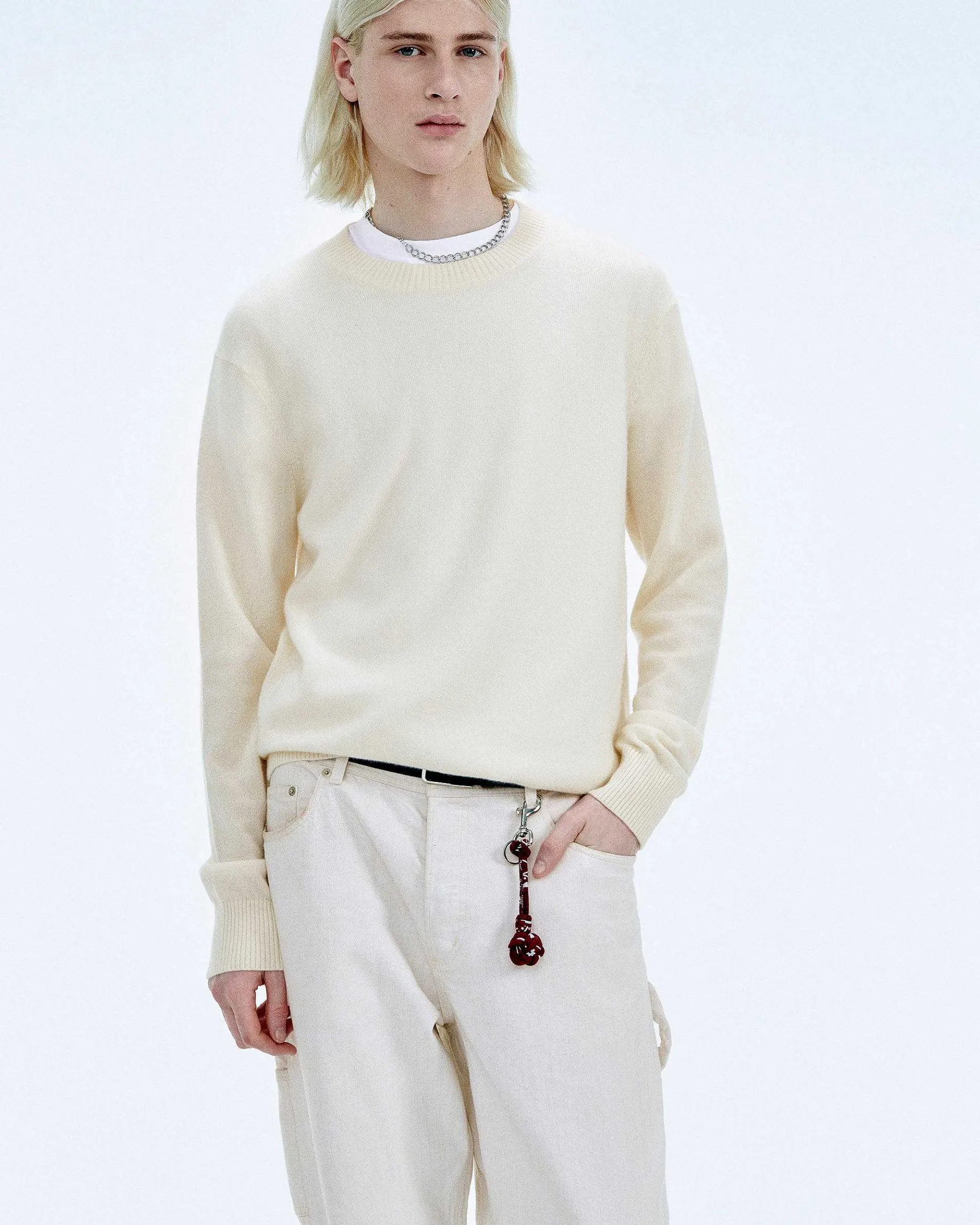 New FROM FUTURE Pull Col Rond Ecru
