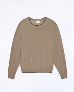 Outlet FROM FUTURE Pull Col Rond Tropical Taupe
