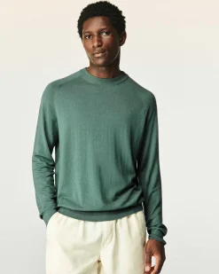 New FROM FUTURE Pull Col Rond Washed Green