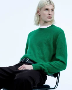 New FROM FUTURE Pull Col Rond Pop Green Mouline