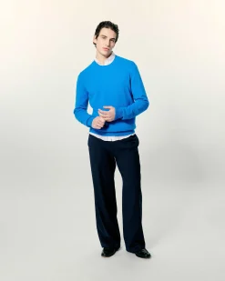 Discount FROM FUTURE Pull Col Rond Surf Blue Mouline