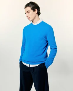 Discount FROM FUTURE Pull Col Rond Surf Blue Mouline