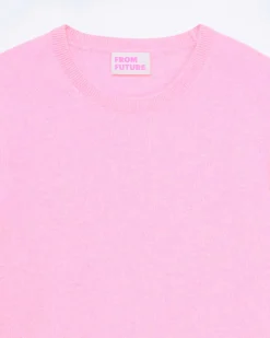Hot FROM FUTURE Pull Col Rond Magic Pink Mouline