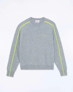 Online FROM FUTURE Pull Col Rond Gris Chine Fonce