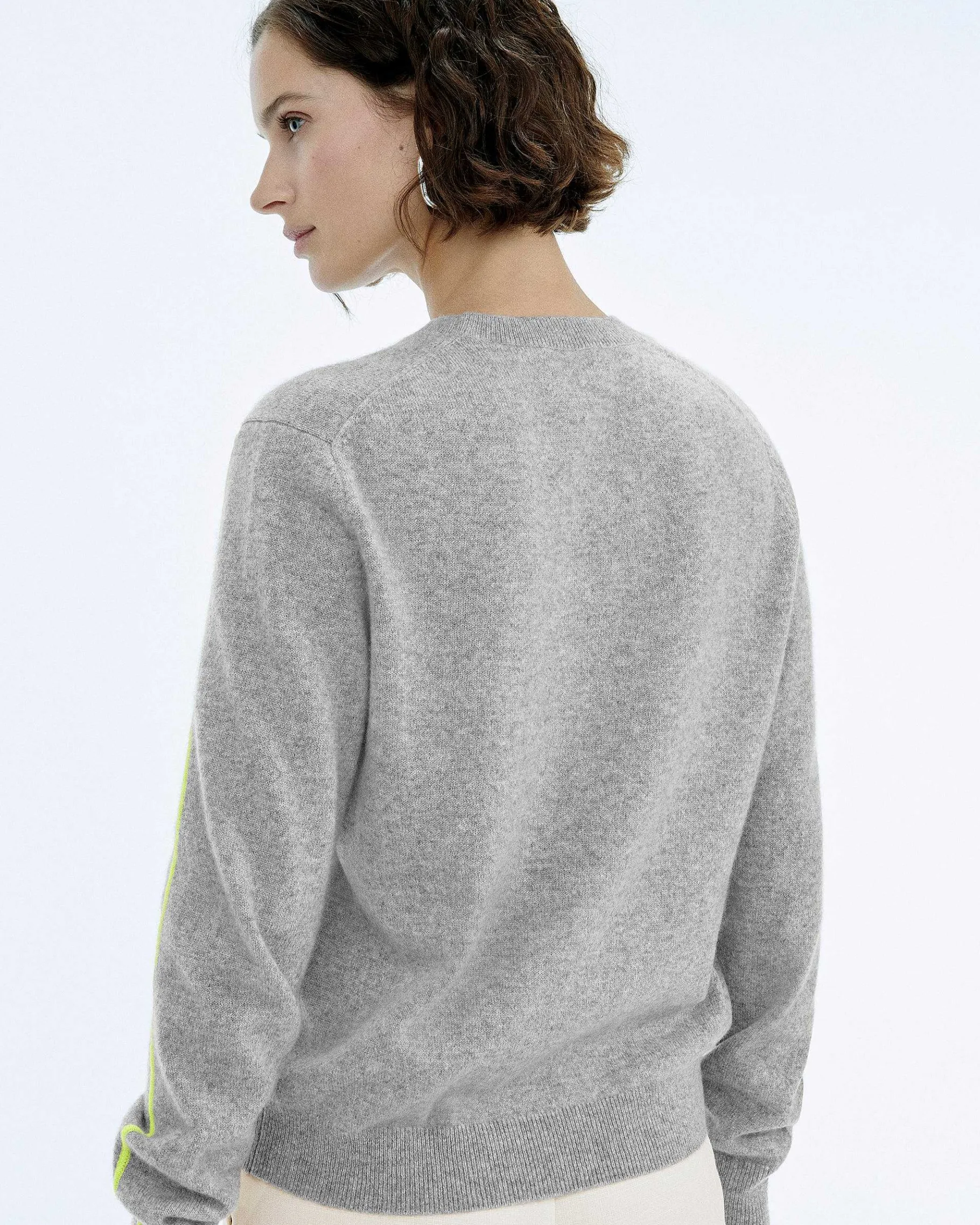 Online FROM FUTURE Pull Col Rond Gris Chine Fonce