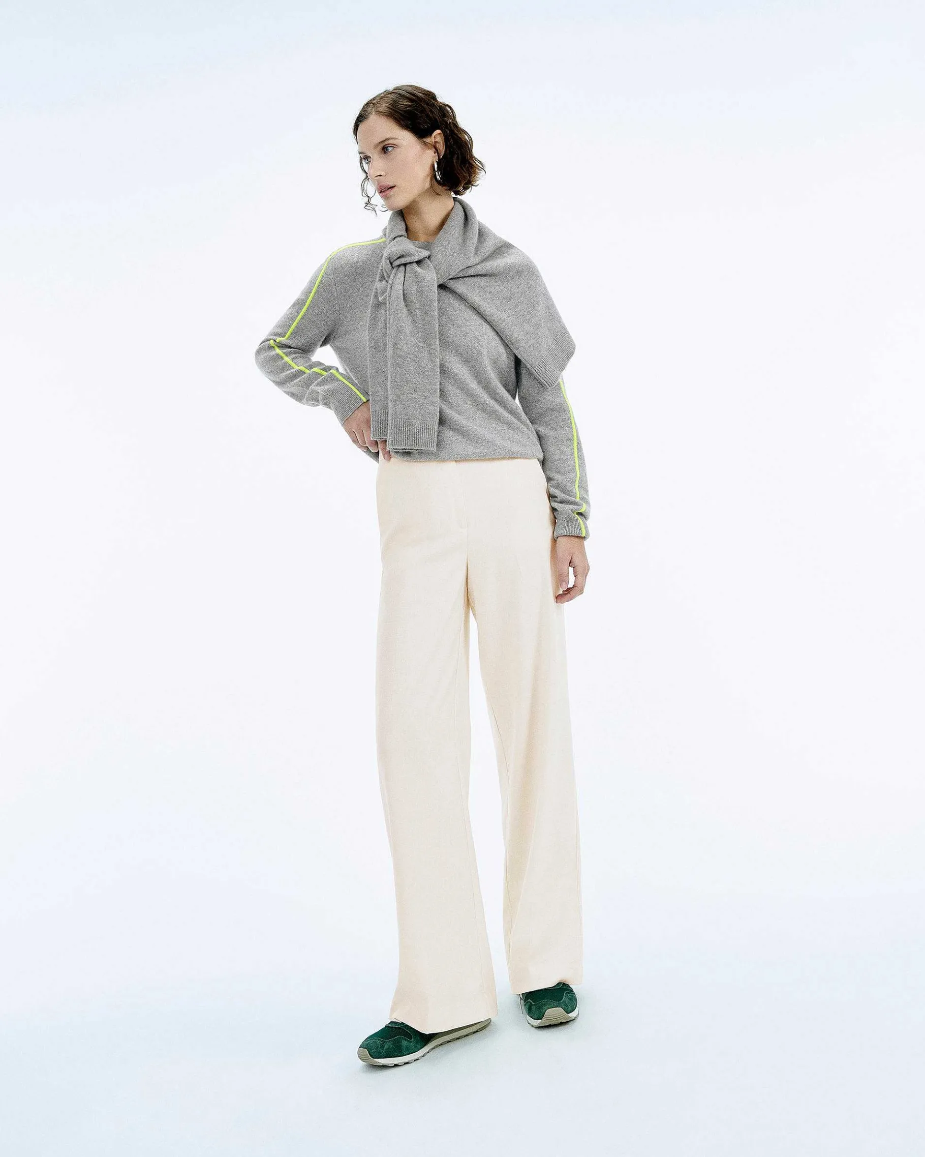 Online FROM FUTURE Pull Col Rond Gris Chine Fonce