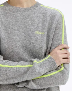 Online FROM FUTURE Pull Col Rond Gris Chine Fonce