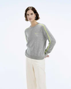 Online FROM FUTURE Pull Col Rond Gris Chine Fonce