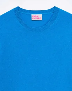 FROM FUTURE Pull Col Rond Surf Blue