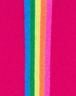 Sale FROM FUTURE Pull Col Rond Bande Multicolore Aux Manches Raspberry Pink